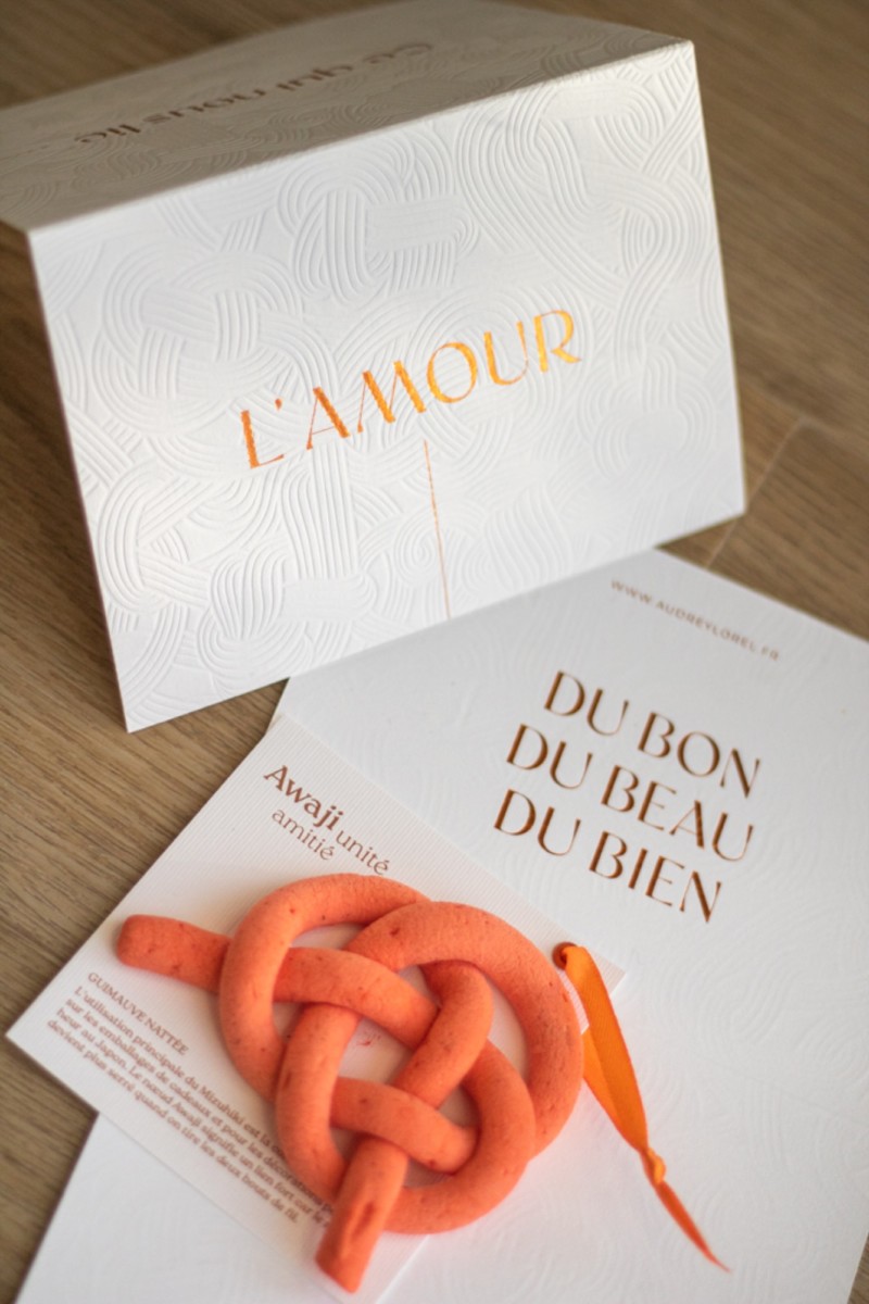 Carte de voeux avec guimauve, Marquage à chaud cuivre et débossage pur - Pur Coton 350gr